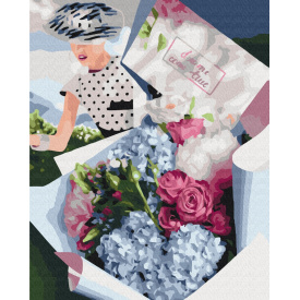 Картина за номерами Brushme XL Букет для ретро леді 48х60 см Різнокольоровий BS37545L