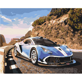 Картина за номерами Brushme XL Спорткар біля гір 48х60 см Різнокольоровий BS36390L