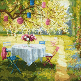 Картина за номерами Идейка Весняні ліхтарики 50х50 см KHO2299