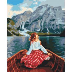 Картина за номерами BrushMe "Мандрівниця на озері Брайєс" 40х50см BS51327