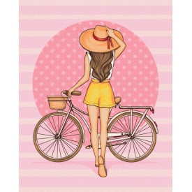 Картина за номерами BrushMe "Дівчина з велосипедом" 40х50см BS51341