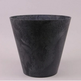 Горщик пластиковий Flora Tubus Beton Effect Антрацитовий 37.5х39 см 28.5 л Антрацит (SK000005)