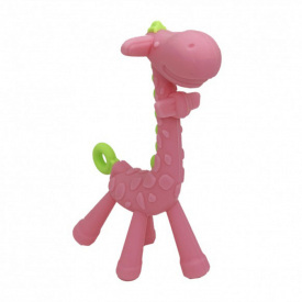 Силіконовий прорізувач Жираф Mega Zayka MGZ-0416 (Pink) в футлярі