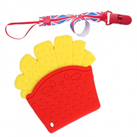 Силиконовый прорезыватель-игрушка для зубов ребенка и держатель 2Life Free Y6 Красный (v-11637)