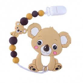Прорезыватель "Коала" Bambi WD210712 с силиконовыми бусами Коричневый