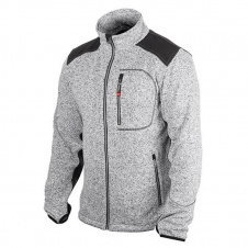 Куртка вязаная SOFTSHELL INTERTOOL SP-3115 серого цвета с черными вставками, ткань - 100% полиэстер 270 G, размер XXL