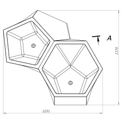 Вазон бетонний Нико двойной 70x117,4x123 см, уличный садовый Первомайськ