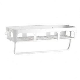 Настінна полиця для зберігання у ванній з тримачем для рушників ANbeauty Біла (AN0103402)