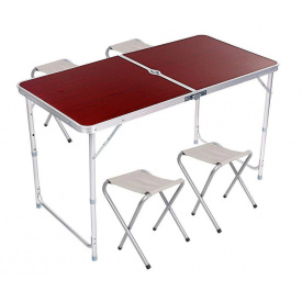 Стол алюминиевый раскладной для пикника и туризма OPT-TOP со стульями (1756374574)