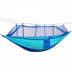 Гамак туристический подвесной RIAS 260х135 см с москитной сеткой Blue (3_03483)