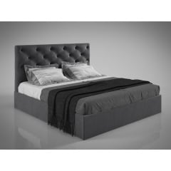 Двоспальне ліжко подіум Дайкірі Люкс Sentenzo оголів'я з каретною стяжкою в м'якій рамі 160х200 Киев