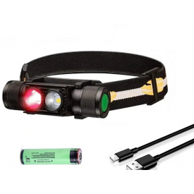 Налобный фонарь Boruit H02B-Red с аккумулятором 3000 мАч