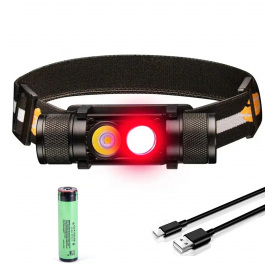 Тактический налобный фонарь Sofirn H25LR с красным светом 660лм + аккумулятор 3400 мАч