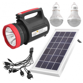 Комплект Фонарь прожекторный Ask 1902T 5W+20SMD/2 лампы/Powerbank solar ЗУ220В (2343960626)