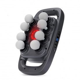 Вібромасажер перкусійний для тіла та м'язів на акумуляторі Doxy Massager Massage Gun Сірий (FG8HEAD)