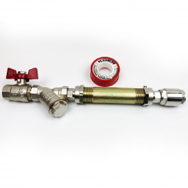 Комплект підключення лічильника Koer SET6 нікель 1/2" збільш. ФГО (вставка 110мм+НГ)