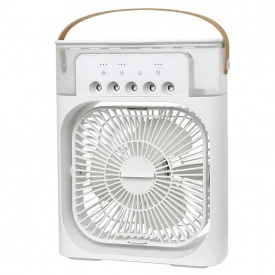 Настільний вентилятор No Brand з зволожувачем повітря Air Cooler Fan з USB та LED підсвічуванням 21x26x9 см Білий (2104618501)