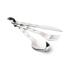 Комплект GSI Outdoors нож/вилка/ложка Glacier Stainless Ring 3 предмета Серый (1099-61003)