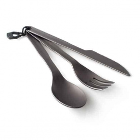 Комплект GSI Outdoors нож/вилка/ложка Halulite Ring Cutlery 3 предмета Черный (1099-50014)
