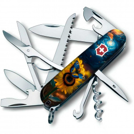 Складной нож Victorinox Huntsman Ukraine 91 мм 16 функций Звездная бабочка (1.3713.3_T3240pw)