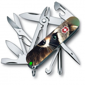 Складной нож Victorinox Deluxe Tinker Animal 91 мм 18 функций Енот (1.4723.3_F1120pw)