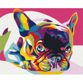 Картина за номерами BrushMe "Райдужний французький бульдог" 40х50см BS5379
