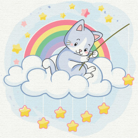 Картина за номерами BrushMe "Котик на зореловлі" 40х50см BS51346