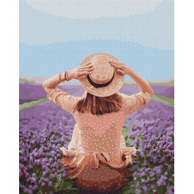 Картина за номерами BrushMe "Мандрівниця в лавандовому полі" 40х50см BS37568