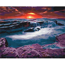 Картина за номерами BrushMe "Захід біля водопаду" 40х50см BS23748
