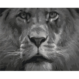 Картина за номерами BrushMe "Лев в чорно-білих тонах" 40х50см BS52386