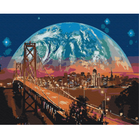 Картина за номерами BrushMe "Місяць над Сан-Франциско" 40х50см BS8312