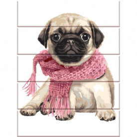 Картина за номерами по дереву Мопс ART STORY ASW240 30х40 см