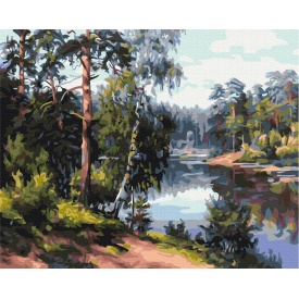 Картина за номерами BrushMe "Мальовниче озеро в лісі" 40х50см BS51969