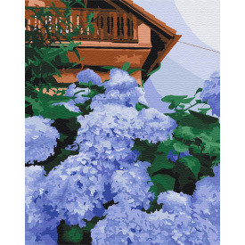 Картина за номерами BrushMe "Гортензія біля дому" 40х50см BS52751