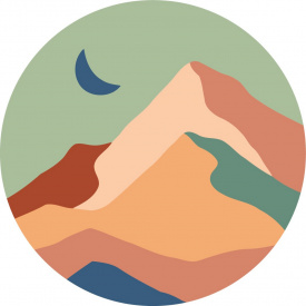 Картина за номерами Brushme на круглому підрамнику Третя фаза місяця Розмір L 40х40 см Різнокольоровий RC00011L