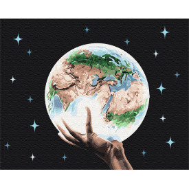 Картина за номерами BrushMe "Планета в руках людини" 40х50см BS26729