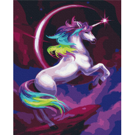 Картина за номерами BrushMe "Казковий веселковий єдиноріг" 40х50см BS36214