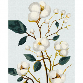 Картина за номерами Вишукана бавовна з фарбами металік Ідейка KHO5682 40х50 см