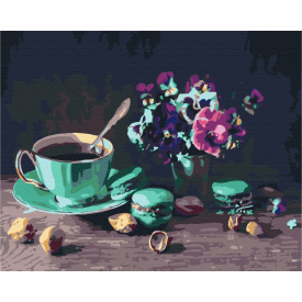 Картина за номерами BrushMe "Кава з макарунами" 40х50см BS31574