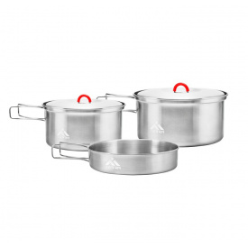Набор посуды из нержавеющей стали Terra Incognita Family Set M на 2-3 человека 1.4/0.9/0.6 л Серый (TI-FaSet M)