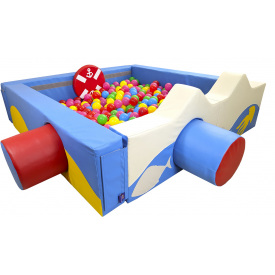 Сухий басейн Тиа-Спорт 165х165х40 см квадратний з матом Морехід Різнокольоровий