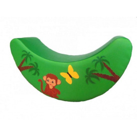 Дитячий м'який ігровий модуль гойдалка Тиа-Спорт Мавпочка 120х30х55 см Зелений