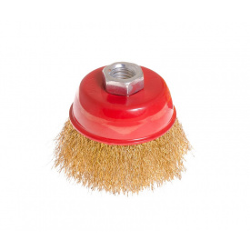 Щітка торцева з латунованого рифленого дроту D 65 М14 MASTERTOOL GM (19-7106)
