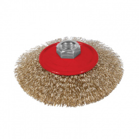 Щітка дротяна конусоподібна Ø75мм М14×2мм (латунированная) SIGMA (9016071)