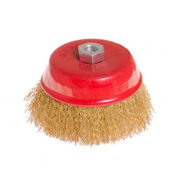 Щітка торцева з латунованого рифленого дроту D125 М14 MASTERTOOL GM (19-7112)