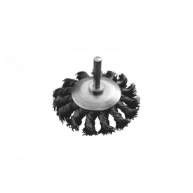 Щітка конусна із плетеного дроту D 75 зі стрижнем 1/4 MASTERTOOL GM (19-9307)