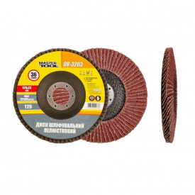 Диск шліфувальний пелюстковий конусний Т29 зерно 36 125*22 мм MASTERTOOL GM (08-3203)