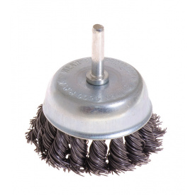 Щітка торцева із плетеного дроту D 75 зі стрижнем 1/4 MASTERTOOL GM (19-7307)