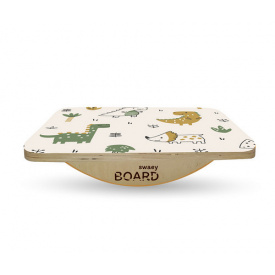 Дерев'яна дошка балансувальна по Більгоу без розмітки SwaeyBoard EVA Dino до 150 кг 55х33х10 см Різнокольоровий