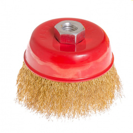 Щітка торцева з латунованого рифленого дроту D100 М14 MASTERTOOL GM (19-7110)